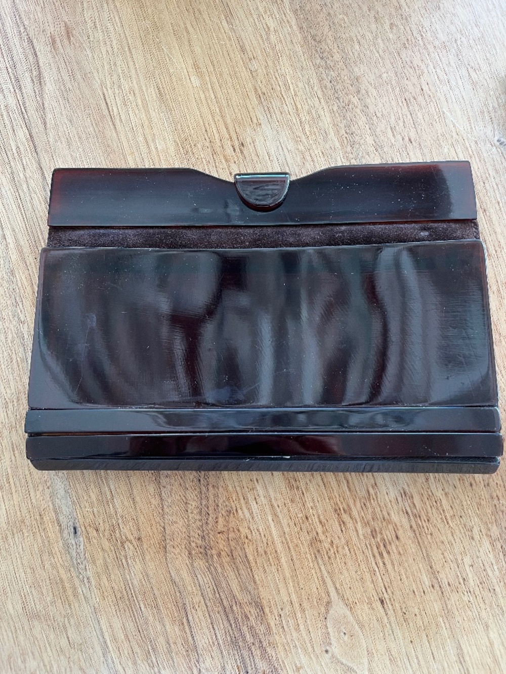 🤎 Vintage Mario Valentino Italian Resin Box Clutch — Made in Italy - 1970's